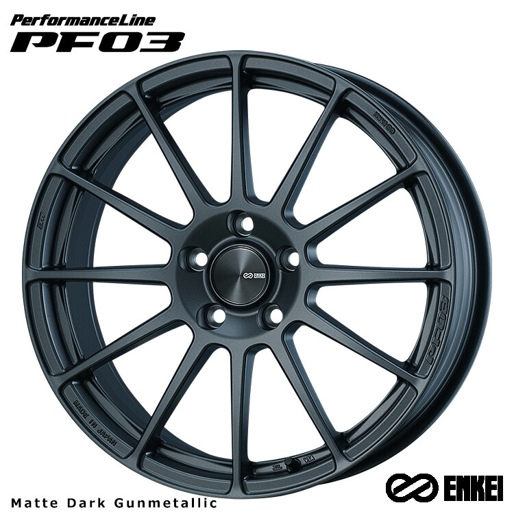 18インチ 5H114.3 7.5J 7.5J+38 5穴 パフォーマンスライン ピーエフゼロスリー ホイール (1本/2本/4本) Matte Dark Gunmetallic (MDG) ENKEI PerformanceLine PF03 送料無料 エンケイ