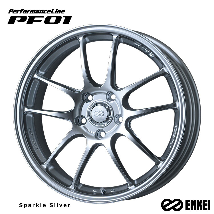 15インチ 4H100 6.5J 6.5J+50 4穴 パフォーマンスライン ピーエフゼロワン ホイール (1本/2本/4本) Sparkle Silver (SS) ENKEI PerformanceLine PF01 (SS) 送料無料 エンケイ