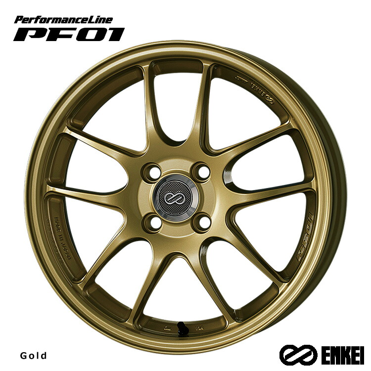 18インチ 5H114.3 7.5J 7.5J+45 5穴 パフォーマンスライン ピーエフゼロワン ホイール (1本/2本/4本) Gold (G) ENKEI PerformanceLine PF01 (G) 送料無料 エンケイ