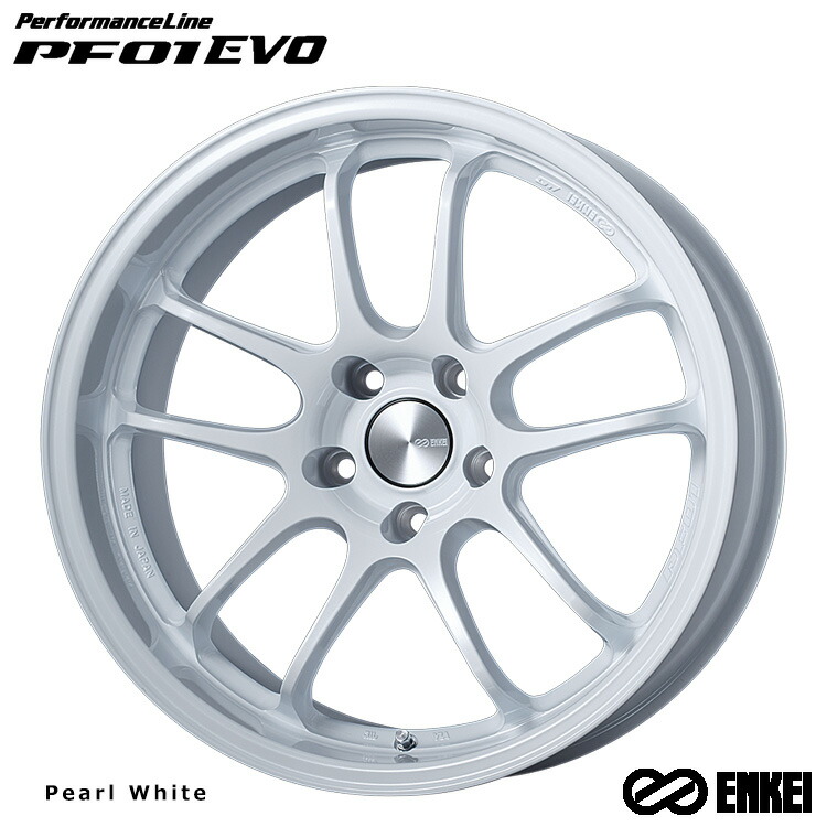 17インチ 5H114.3 9.5J 9.5J+22 5穴 パフォーマンスライン ピーエフゼロワン エボ ホイール (1本/2本/4本) Pearl White (PW) ENKEI PerformanceLine PF01 EVO (PW) 送料無料 エンケイ