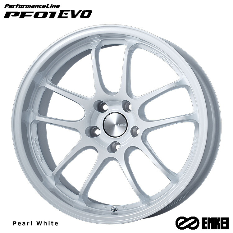 18インチ 5H114.3 9.5J 9.5J+0 5穴 パフォーマンスライン ピーエフゼロワン エボ ホイール (1本/2本/4本) Pearl White (PW) ENKEI PerformanceLine PF01 EVO (PW) 送料無料 エンケイ 32,032円