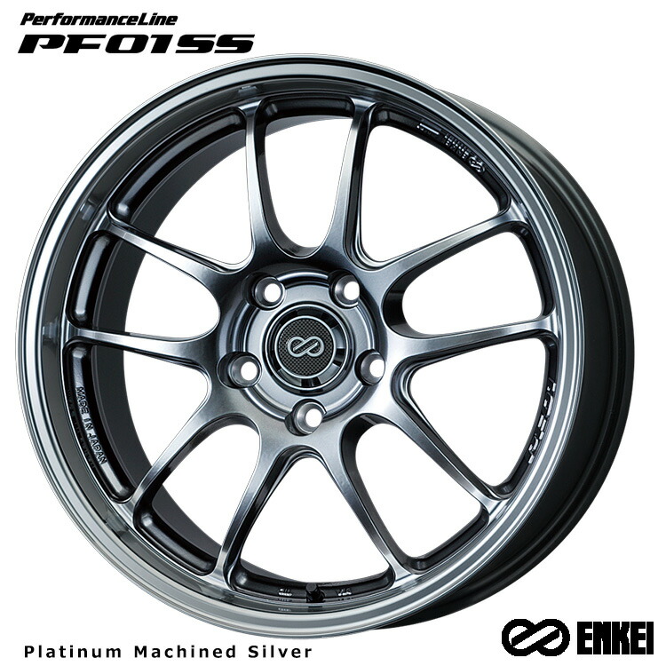 17インチ 5H114.3 9J 9J+35 5穴 パフォーマンスライン ピーエフゼロワン エスエス ホイール (1本/2本/4本) Platinum Machined Silver (M/PS) ENKEI PerformanceLine PF01 SS (M/PS) 送料無料 エンケイ