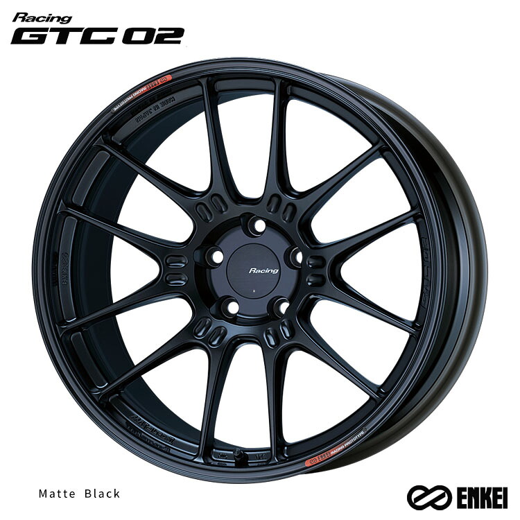18インチ 5H112 10J 10J+32 5穴 ジーティーシー 02 ホイール (1本/2本/4本) Matte Black ENKEI Racing GTC 02 送料無料 エンケイ