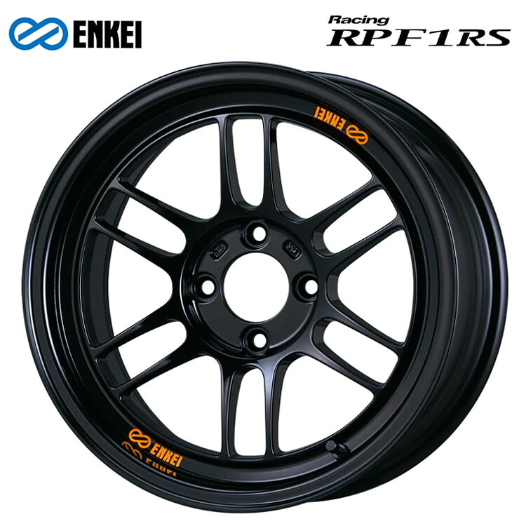 15インチ 4H100 8J 8J+28 4穴 Racing RPF1RS スペシャルエディション ホイール (1本/2本/4本) Gloss Black × Papaya Yellow Sticker ENKEI Racing RPF1RS SPECIAL EDITION 送料無料 エンケイ