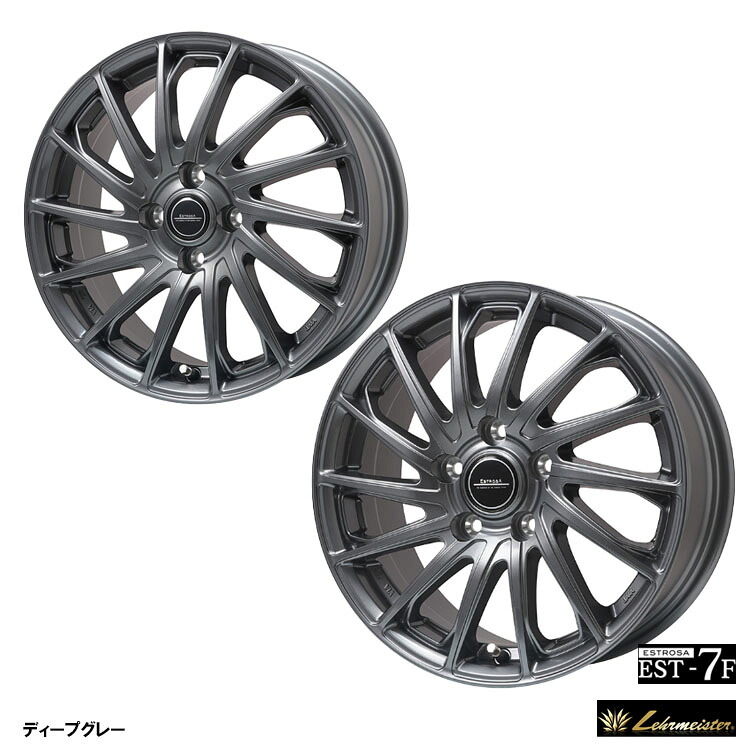 【お買い物マラソン 7/19(日)20:00~】16インチ 5H100 6.5J 6.5J+48 5穴 エステローザ EST-7F ホイール (1本/2本/4本) ディープグレー ELBE ESTROSA EST-7F 送料無料 エルベ|カーパーツ倉庫