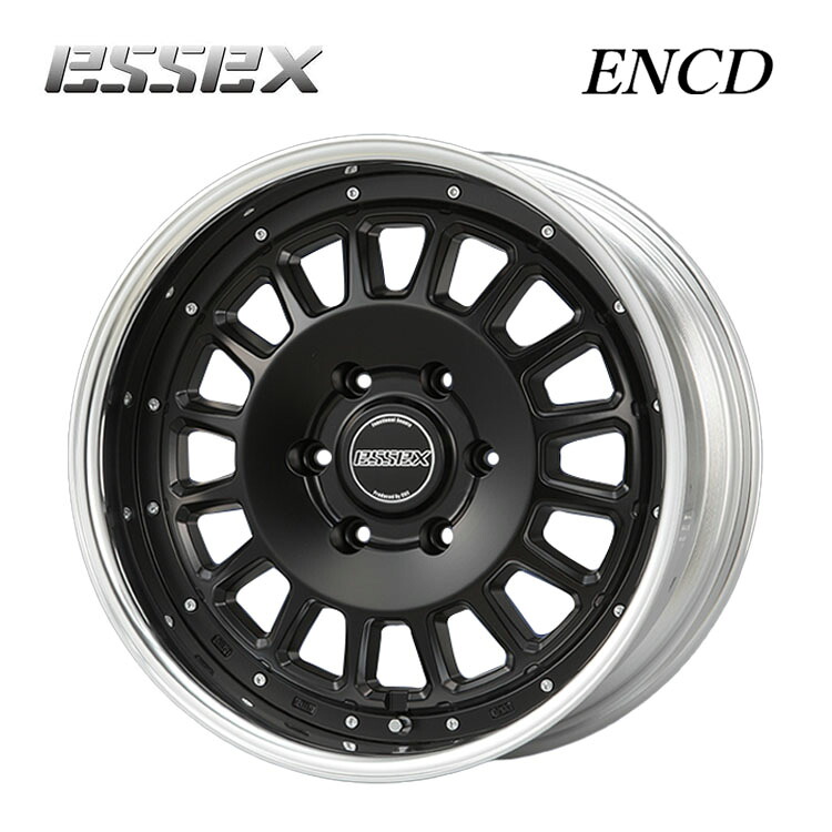 18インチ 6H139.7 9J 9J+25～50 6穴 ENCD-18 2ピース ホイール (1本/2本/4本) セミグロスブラック ESSEX ENCD-18 送料無料 エセックス