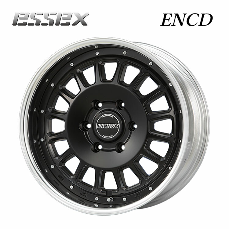 18インチ 6H139.7 10J 10J+12～50 6穴 ENCD-18 2ピース ホイール (1本/2本/4本) セミグロスブラック ESSEX ENCD-18 送料無料 エセックス