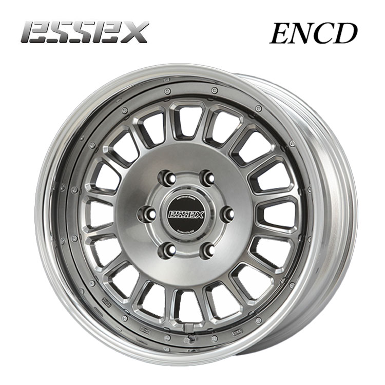 18インチ 6H139.7 8J 8J+31～50 6穴 ENCD-18 2ピース ホイール (1本/2本/4本) ハイパーグロス ESSEX ENCD-18 送料無料 エセックス