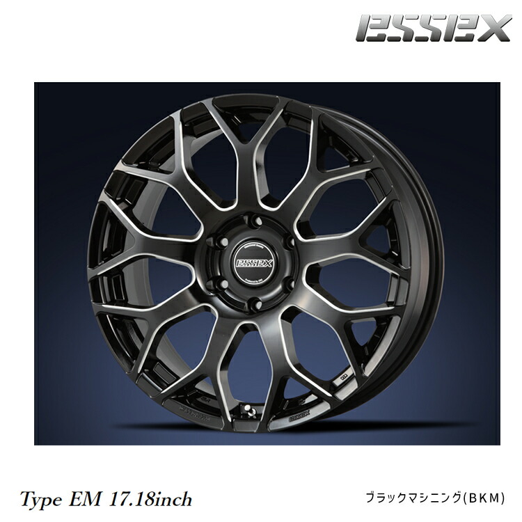 18インチ 6H139.7 8J 8J+38 6穴 エセックス EM 18インチ ホイール (1本/2本/4本) ブラックマシニング(BKM) ESSEX Type EM 18 送料無料 エセックス