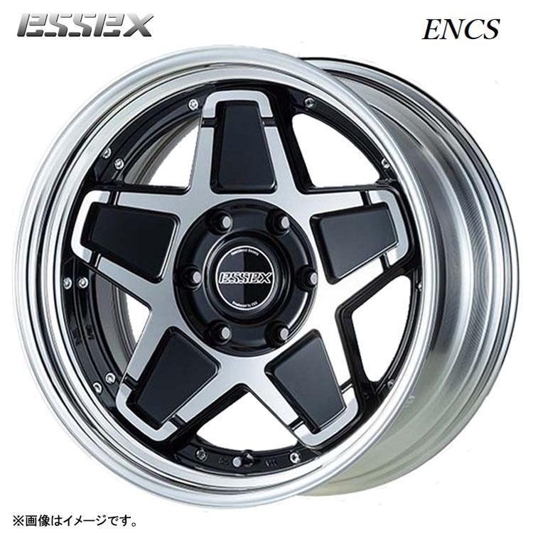【お買い物マラソン 7/19(日)20:00~】18インチ 6H139.7 9.5J 9.5J-6~50 6穴 ENCS-18 2ピース ホイール (1本/2本/4本) ブラックポリッシュ ESSEX ENCS-18 2PIECE ステップリム 送料無料 エセックス|カーパーツ倉庫