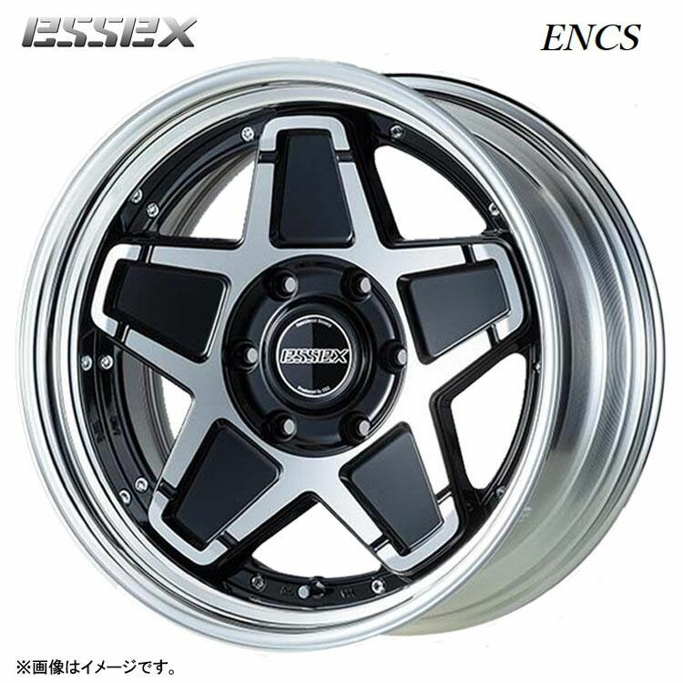 【お買い物マラソン 7/19(日)20:00~】18インチ 6H139.7 11J 11J-25~40 6穴 ENCS-18 2ピース ホイール (1本/2本/4本) ブラックポリッシュ ESSEX ENCS-18 2PIECE ステップリム 送料無料 エセックス|カーパーツ倉庫