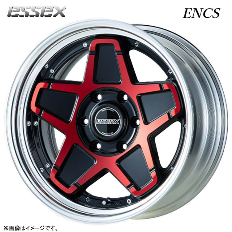 18インチ 6H139.7 10.5J 10.5J-19～40 6穴 ENCS-18 2ピース ホイール (1本/2本/4本) レッドクリア ESSEX ENCS-18 2PIECE　ステップリム 送料無料 エセックス