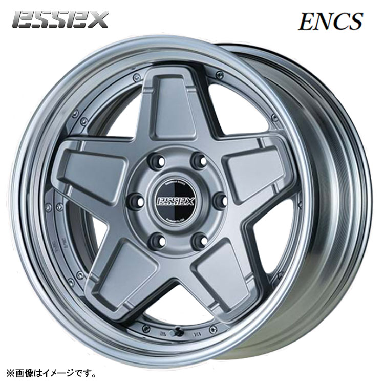 17インチ 6H139.7 10J 10J-10～50 6穴 ENCS-17 2ピース リバースリム ホイール (1本/2本/4本) セミグロスシルバー ESSEX ENCS-17 2PIECE リバースリム 送料無料 エセックス