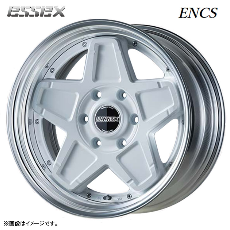 17インチ 6H139.7 6.5J 6.5J+35～37 6穴 ENCS-17 2ピース リバースリム ホイール (1本/2本/4本) ホワイト ESSEX ENCS-17 2PIECE リバースリム 送料無料 エセックス