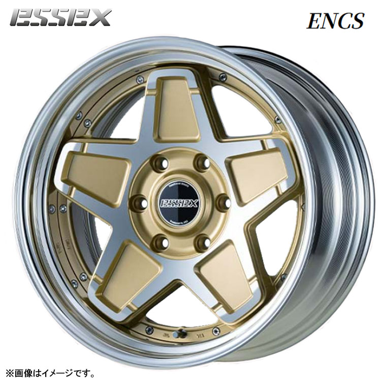 17インチ 6H139.7 7J 7J+29～43 6穴 ENCS-17 2ピース リバースリム ホイール (1本/2本/4本) ゴールドポリッシュ ESSEX ENCS-17 2PIECE リバースリム 送料無料 エセックス