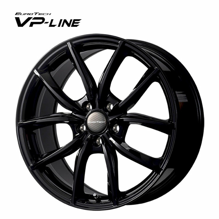 18インチ 5H108 8J 8J+42 5穴 ブイピーライン ホイール (1本/2本/4本) グロスブラック EURO TECH VP-LINE 送料無料 ユーロテック