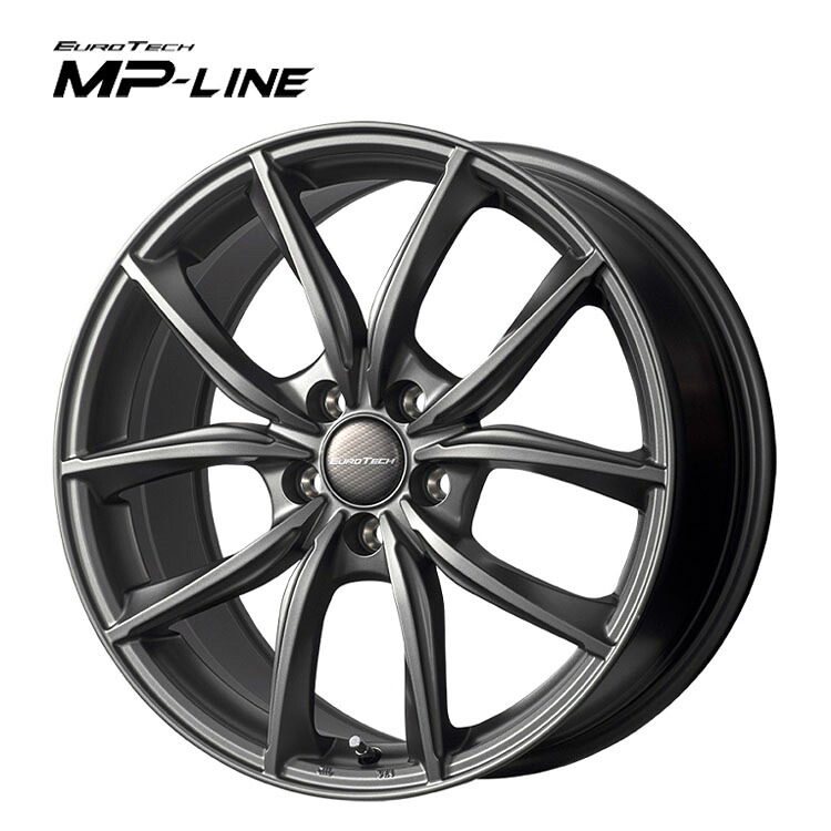 19インチ 5H114.3 8J 8J+38 5穴 エムピーライン ホイール (1本/2本/4本) マットチタニウム EURO TECH MP-LINE 送料無料 ユーロテック