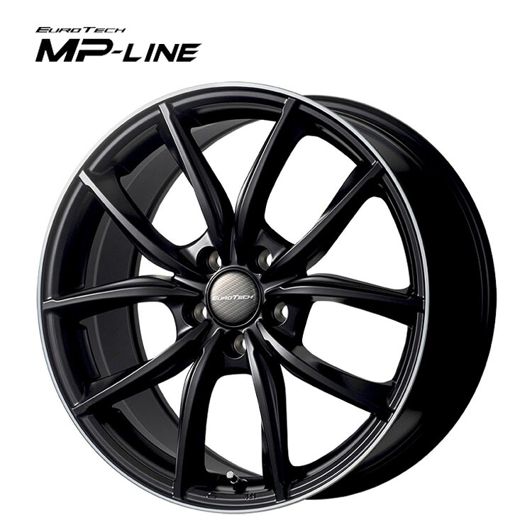18インチ 5H112 8J 8J+21 5穴 エムピーライン ホイール (1本/2本/4本) マットブラック/リムポリッシュ EURO TECH MP-LINE 送料無料 ユーロテック
