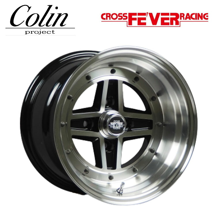 14インチ 4H114.3 9J 9J-24 4穴 クロスフィーバー ホイール (1本/2本/4本) BK/ポリッシュ Colin project CROSS FEAVER 送料無料 コーリンプロジェクト|カーパーツ倉庫