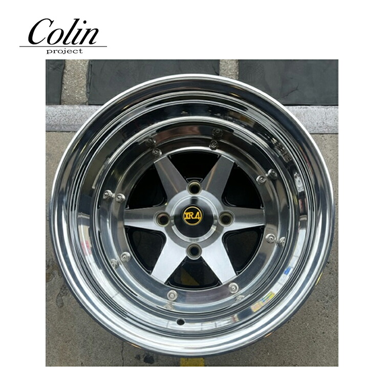 【お買い物マラソン 7/19(日)20:00～】14インチ 4H114.3 12J 12J+61 4穴 ロンシャン XR-4 リアル 3P ホイール (1本/2本/4本) ブラックポリッシュ Colin project ロンシャン XR-4 real 3P 送料無料 コーリンプロジェクト｜カーパーツ倉庫