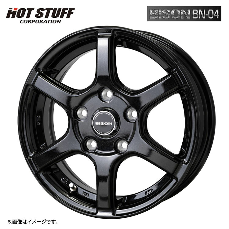 15インチ 6H139.7 6J 6J+33 6穴 バイソン BN-04 ホイール (1本/2本/4本) メタリックブラック HOT STUFF BISION BN-04 送料無料 ホットスタッフ
