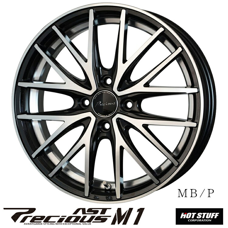 16インチ 4H100 5J 5J+45 4穴 プレシャス アスト エムワン ホイール (1本/2本/4本) MB/P HOT STUFF Precious AST M1 送料無料 ホットスタッフ