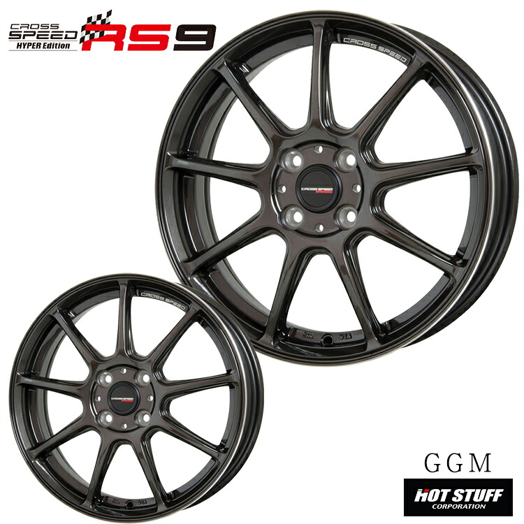 18インチ 5H114.3 9.5J 9.5J+35 5穴 クロススピード ハイパーエディション アールエスナイン ホイール (1本/2本/4本) グロスガンメタ(GGM) HOT STUFF CROSS SPEED HYPER Edition RS9 送料無料 ホットスタッフ|カーパーツ倉庫