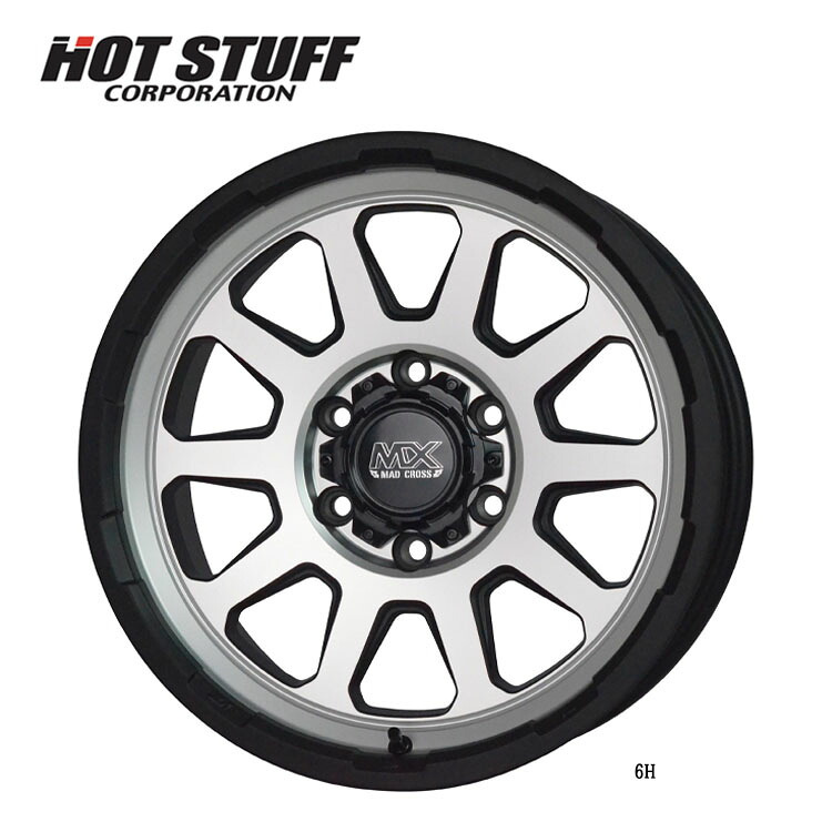14インチ 4H100 5J 5J+35 4穴 マッドクロスレンジャー ホイール (1本/2本/4本) マットシルバー HOT STUFF MAD CROSS RANGER 送料無料 ホットスタッフ