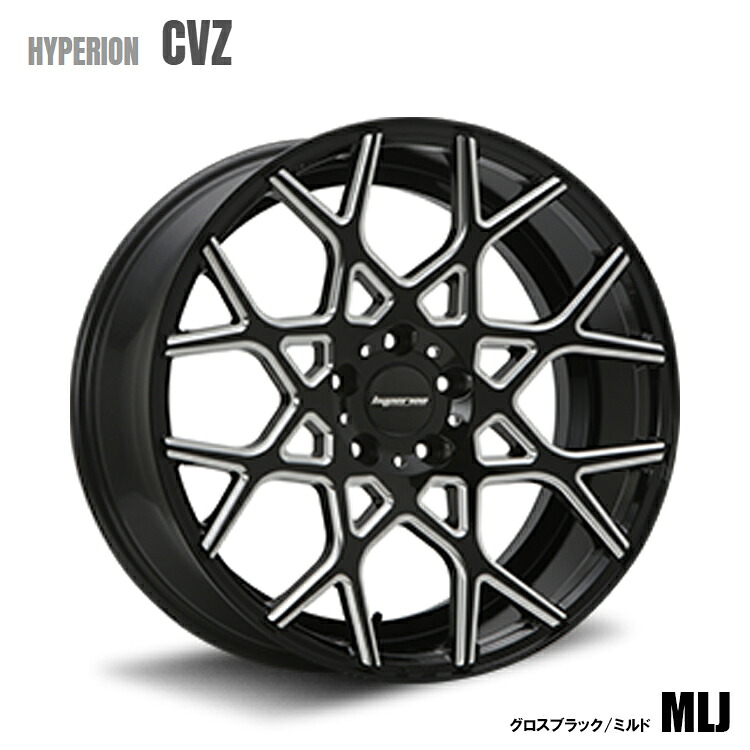 22インチ 5H114.3 9J 9J+38 5穴 ハイペリオン シーブイゼット ホイール (1本/2本/4本) Gloss Black Milled MLJ HYPERION CVZ 送料無料 エムエルジェイ|カーパーツ倉庫