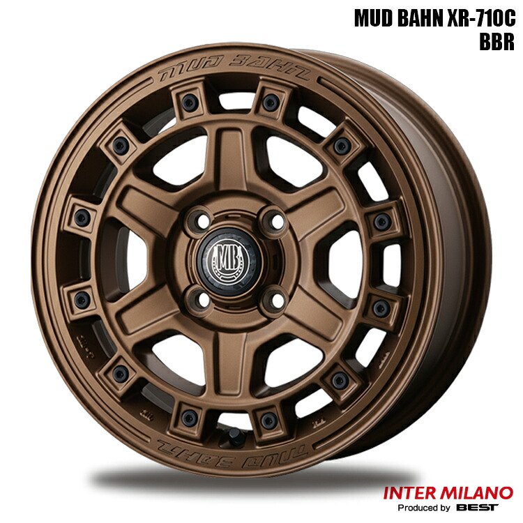 12インチ 4H100 4J 4J+42 4穴 マッドバーン XR-710C ホイール (1本/2本/4本) ブラストブロンズ （BBR) INTER MILANO MUD BAHN XR-710C 送料無料 インターミラノ