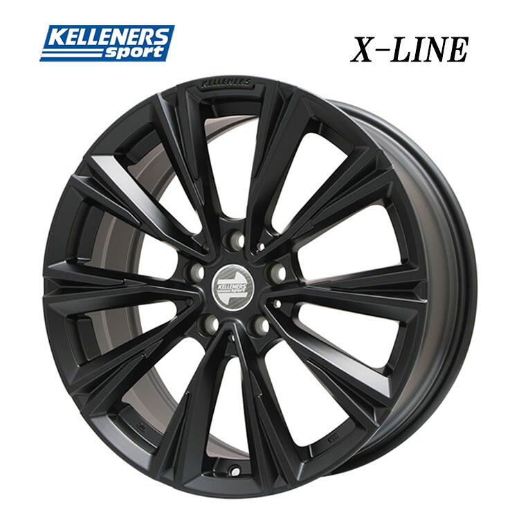19インチ 5H112 8J 8J+47 5穴 エックスライン ホイール (1本/2本/4本) マットブラック KELLENERS X-LINE 送料無料 ケレナーズ