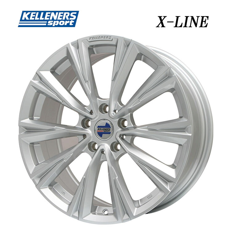 19インチ 5H112 8J 8J+47 5穴 エックスライン ホイール (1本/2本/4本) シルバーポリッシュ KELLENERS X-LINE 送料無料 ケレナーズ