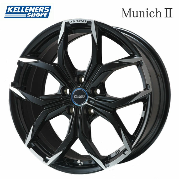 18インチ 5H112 7.5J 7.5J+51 5穴 ミュンヘン2 ホイール (1本/2本/4本) ブラックポリッシュ KELLENERS sport Munich2 送料無料 ケレナーズスポーツ