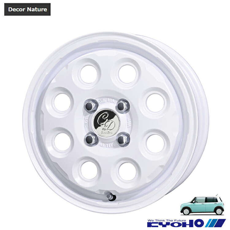 14インチ 4H100 4.5J 4.5J+45 4穴 デコル ネイチャー ホイール (1本/2本/4本) マットホワイト KYOHO Decor Nature (WH) 送料無料 共豊