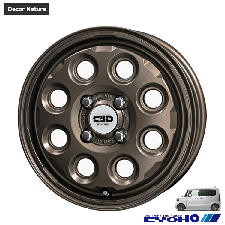 15インチ 4H100 4.5J 4.5J+45 4穴 デコル ネイチャー ホイール (1本/2本/4本) マットダークブロンズ KYOHO Decor Nature (MDB) 送料無料 共豊
