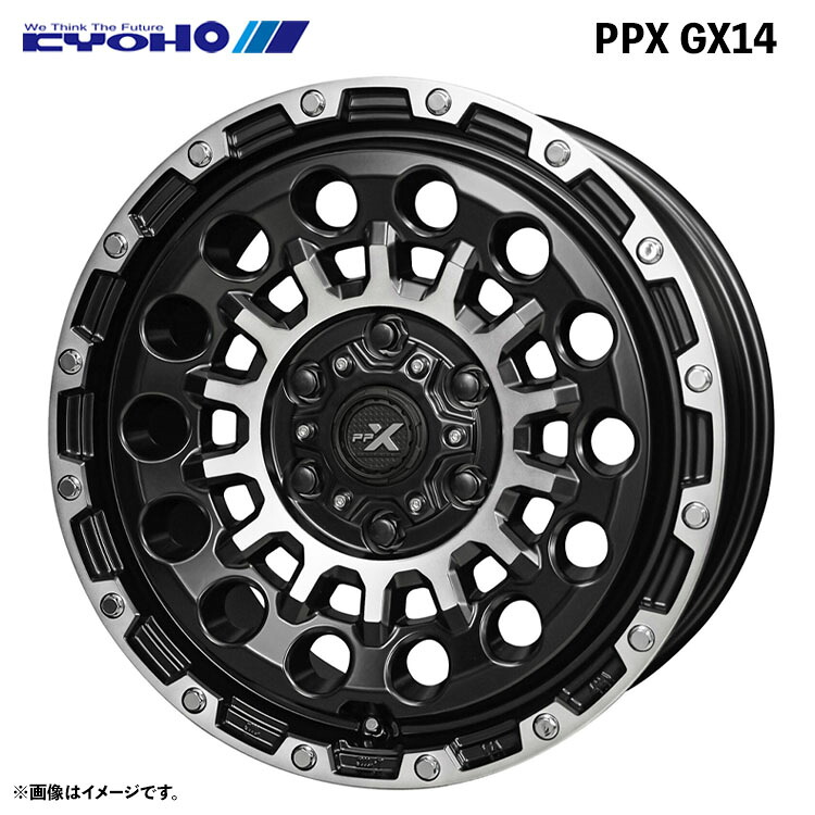 12インチ 4H100 3.5J 3.5J+45 4穴 PPX GX14 ホイール (1本/2本/4本) マットブラックXポリッシュ KYOHO PPX GX14 送料無料 共豊