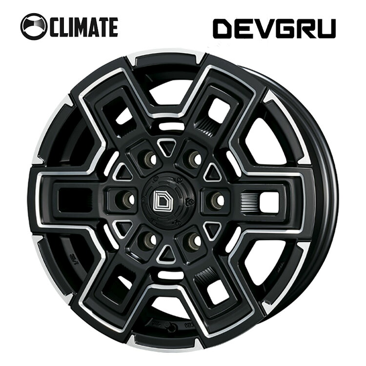 16インチ 6H139.7 6.5J 6.5J+38 6穴 デヴグル ホイール (1本/2本/4本) サンドブラック CLIMATE DEVGRU 送料無料 クライメイト
