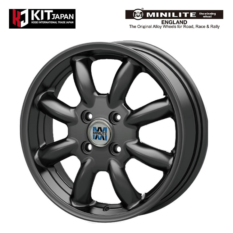 【お買い物マラソン 7/19(日)20:00～】14インチ 4H100 5J 5J+40 4穴 ミニライト ホイール (1本/2本/4本) ガンメタ KOSEI MINILITE 送料無料 コーセイ｜カーパーツ倉庫
