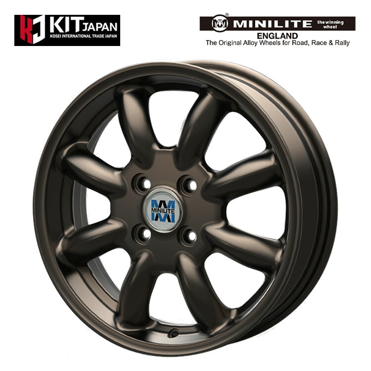 14インチ 4H100 5J 5J+40 4穴 ミニライト ホイール (1本/2本/4本) サンライトブロンズ KOSEI MINILITE 送料無料 コーセイ｜カーパーツ倉庫
