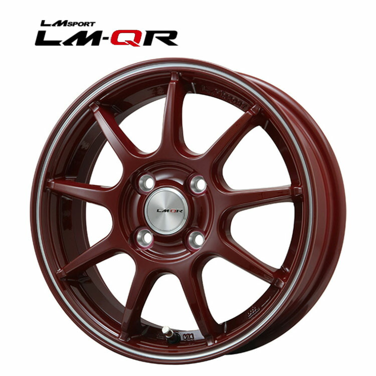 16インチ 4H100 5J 5J+45 4穴 LMスポーツ LM-QR ホイール (1本/2本/4本) レッド/ラインポリッシュ Lehrmeister LM SPORT LM-QR 送料無料 レアマイスター