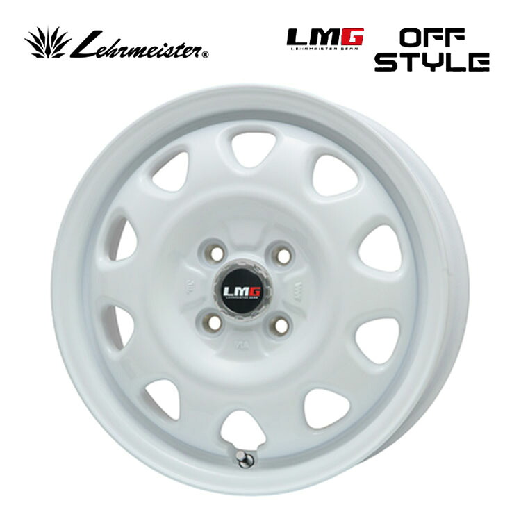 12インチ 4H100 3.5B 3.5B+44 4穴 エルエムジーオフスタイル ホイール (1本/2本/4本) ホワイト LEHRMEISTER LMG OFF STYLE 送料無料 レアマイスター|カーパーツ倉庫