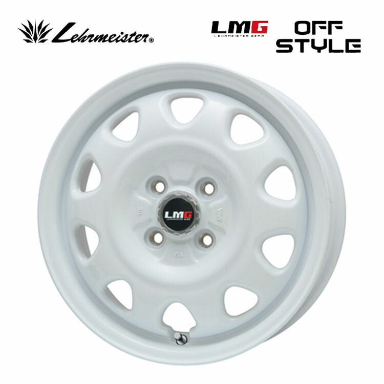 14インチ 4H100 4.5J 4.5J+45 4穴 エルエムジーオフスタイル ホイール (1本/2本/4本) ホワイト LEHRMEISTER LMG OFF STYLE 送料無料 レアマイスター