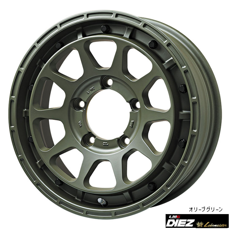【お買い物マラソン 7/19(日)20:00~】16インチ 5H139.7 5.5J 5.5J+20 5穴 エルエムジー ディエス ホイール (1本/2本/4本) オリーブグリーン LEHRMEISTER LMG DIEZ 送料無料 レアマイスター|カーパーツ倉庫