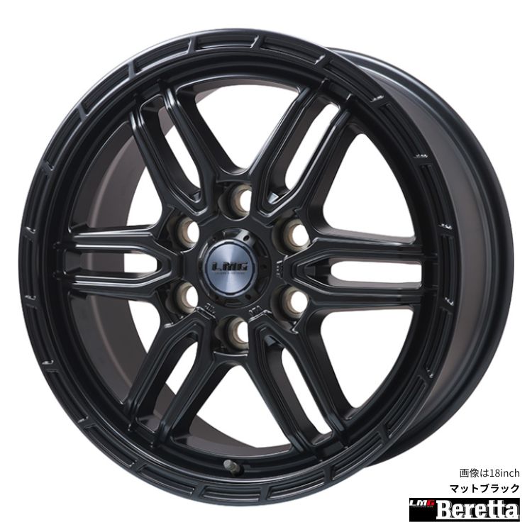 15インチ 5H139.7 5.5J 5.5J+5 5穴 エルエムジー ベレッタ ホイール (1本/2本/4本) マットブラック Lehrmeister LMG Beretta 送料無料 レアマイスター