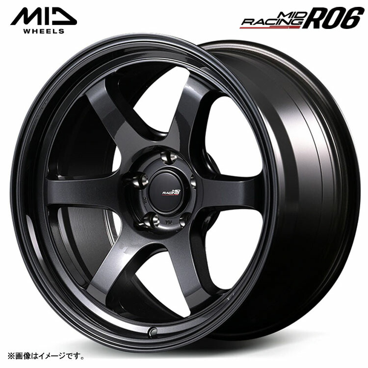 18インチ 5H114.3 10.5J 10.5J+22 5穴 MIDレーシング R06 ホイール (1本/2本/4本) クリスタルブラック MID RACING R06 送料無料 MIDホイール