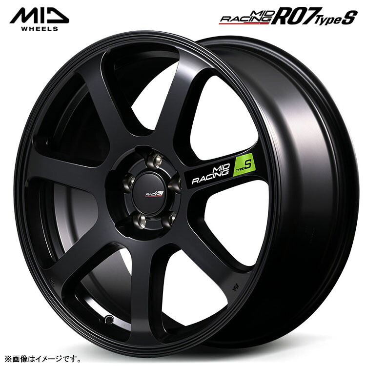 17インチ 5H114.3 7J 7J+48 5穴 MIDレーシング R07 TypeS ホイール (1本/2本/4本) セミグロスブラック MID RACING R07 TypeS 送料無料 MIDホイール 34,320円