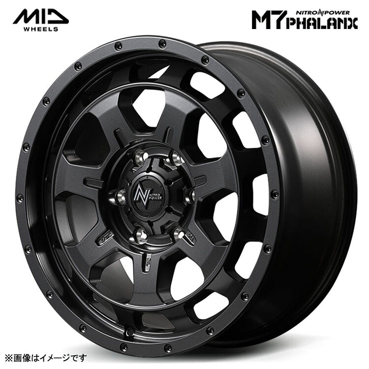 17インチ 6H139.7 6.5J 6.5J+38 6穴 ナイトロパワー M7ファランクス ホイール (1本/2本/4本) バレルブラック NITRO POWER M7 PHALANX 送料無料 MIDホイール