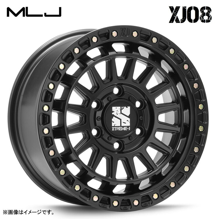 18インチ 6H139.7 8J 8J+50 6穴 エクストリームJ XJ08 ホイール (1本/2本/4本) サテンブラック MLJ XTREME-J XJ08 送料無料 MLJ