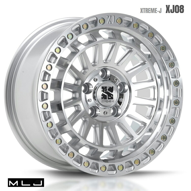 16インチ 5H139.7 6J 6J-5 5穴 エクストリームJ XJ08 ホイール (1本/2本/4本) グロスマシンド MLJ XTREME-J XJ08 送料無料 MLJ
