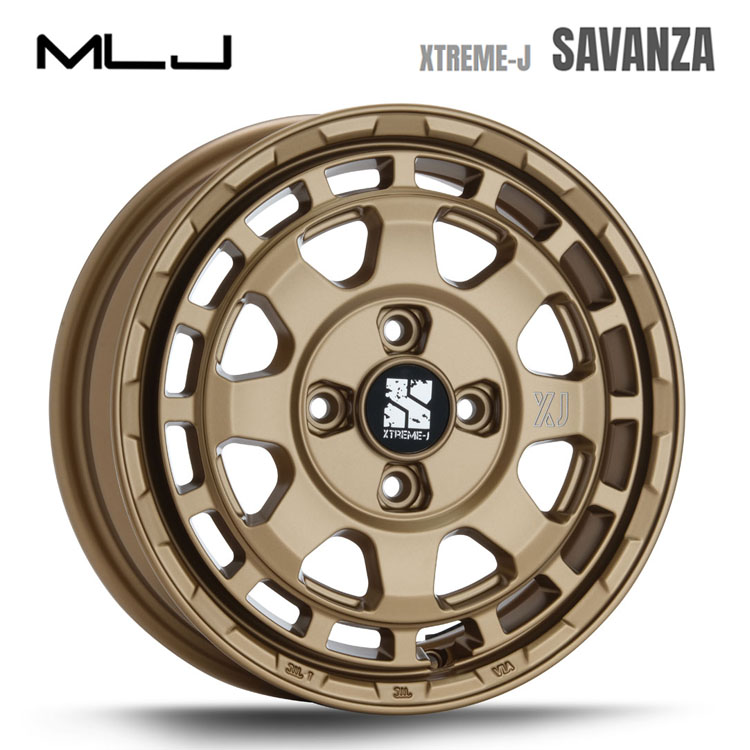 14インチ 4H100 4.5J 4.5J+43 4穴 エクストリームJ サバンザ ホイール (1本/2本/4本) マットブロンズ MLJ XTREME-J SAVANZA 送料無料 MLJ